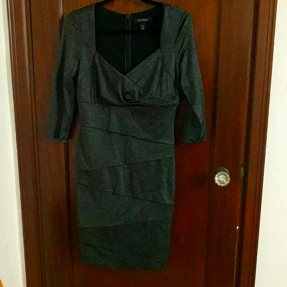 White House Black Market Glittery Silver  Dress Size 10